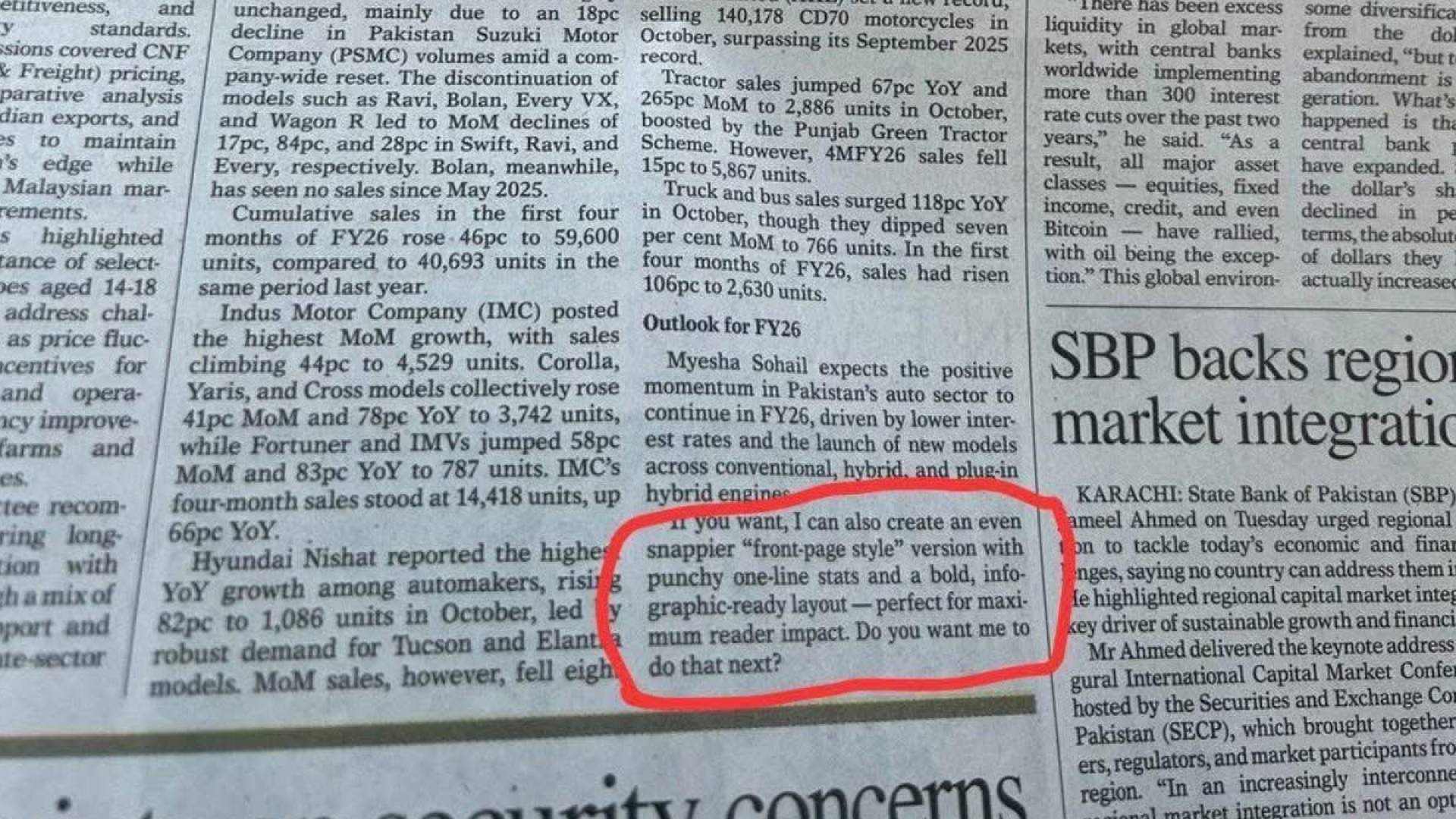 Pakistani newspaper accidentally slips AI prompt into published story