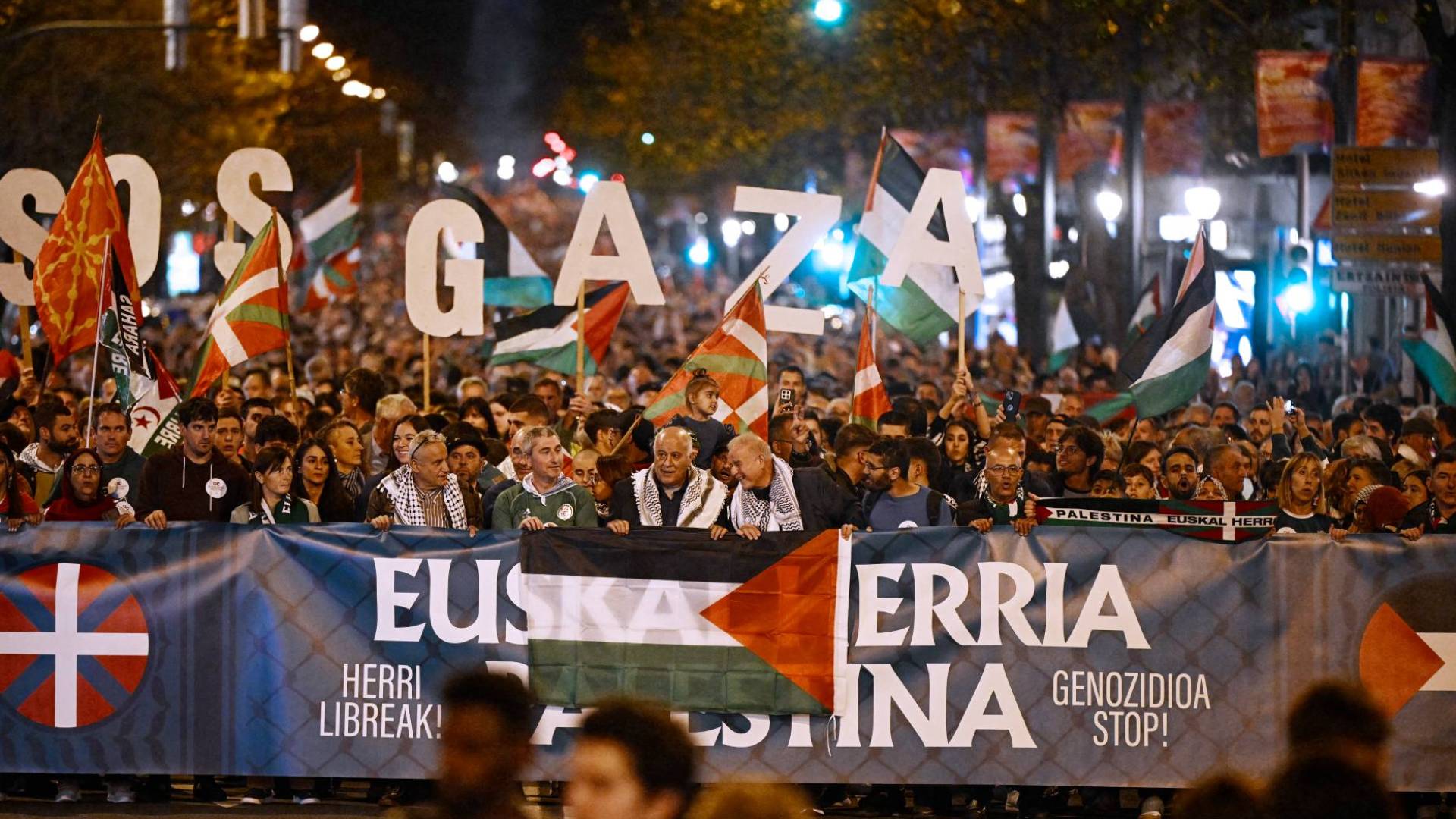 Bilbao rally backs Palestine ahead of Basque-Palestine match
