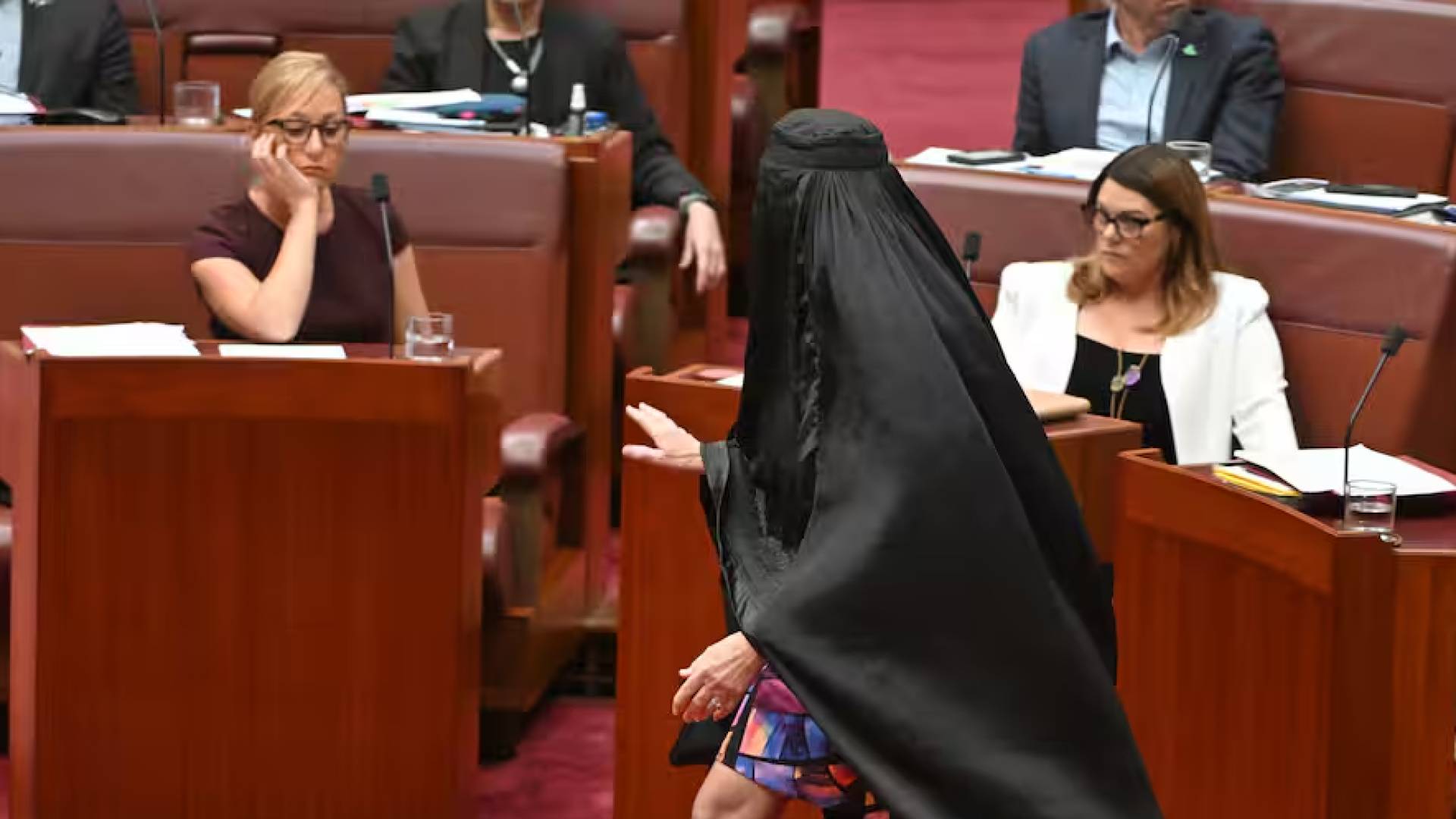 Australia senator wears burqa in Parliament stunt