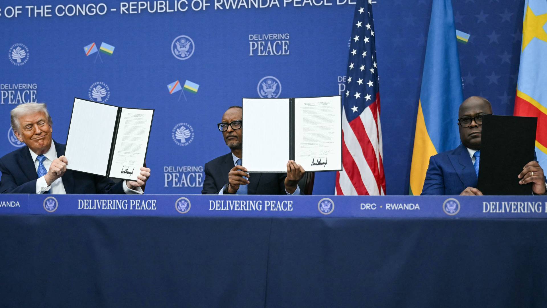 Trump, Rwanda and DR Congo leaders sign deal despite fresh violence