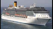 Thousands of tourists aboard the Costa Mediterranea arrive at the Port of Aqaba