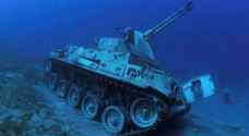 Jordanian Armed Forces armoured vehicle lies on seabed in Aqaba