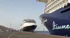 Three cruise ships with 2244 tourists docked in Aqaba today