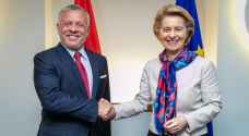 King discusses cooperation between Jordan, EU with European Commission president