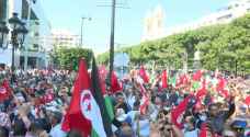 Thousands rally in support of Tunisian president