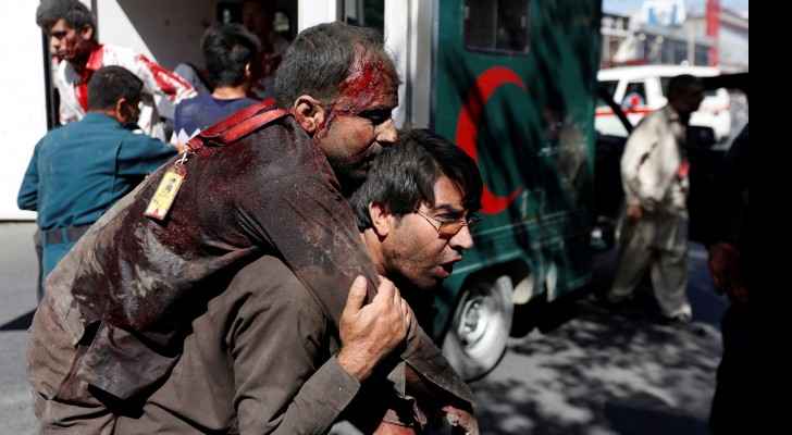 Injured Afghan men arrive at a hospital after a blast in Kabul, Afghanistan May 31, 2017. (Reuters)