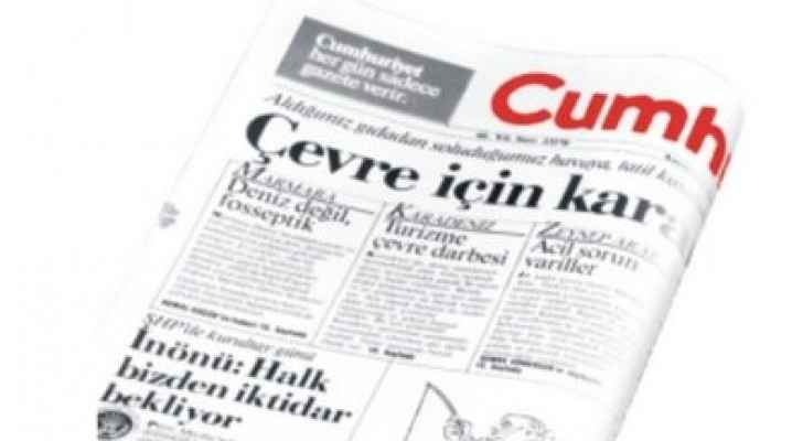 Cumhuriyet has seen over a dozen of its staff members charged under the state of emergency imposed after the failed coup. (Photo from Twitter)