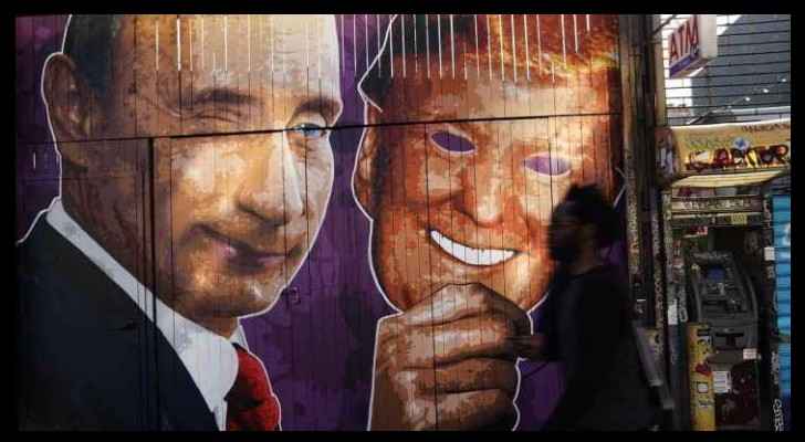 Graffiti art of Trump and Putin in New York 
