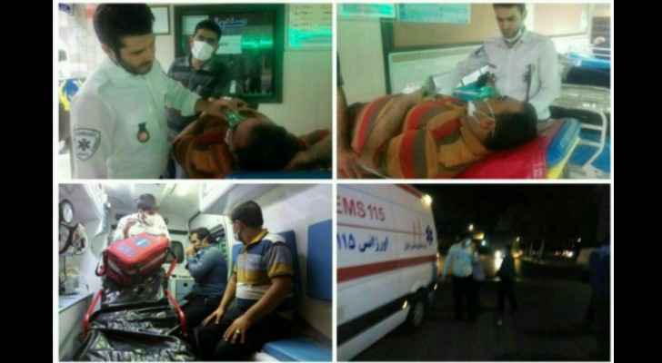 Some of the people taken to hospital in Iran.