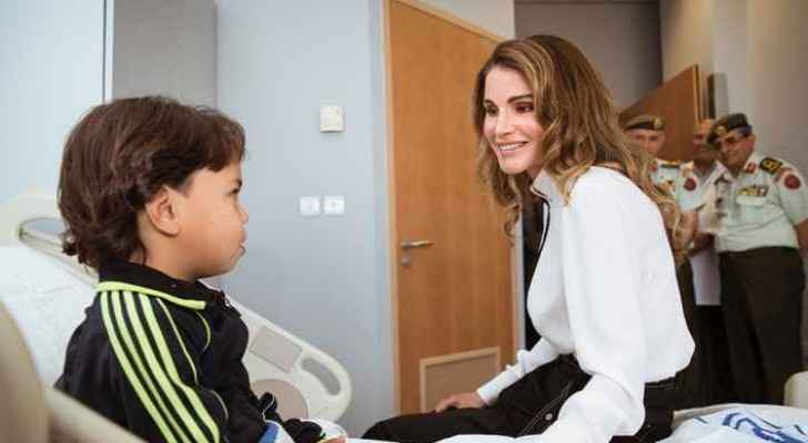 Queen Rania during the visit.