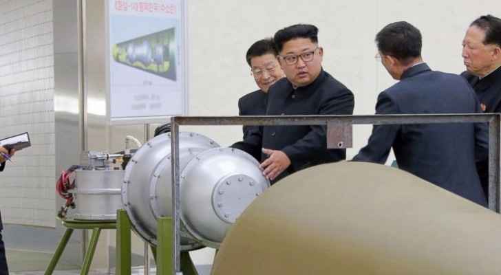 Picture released by North Korean government depicting NK leader Kim Jong-un overseeing the loading of a hydrogen bomb.