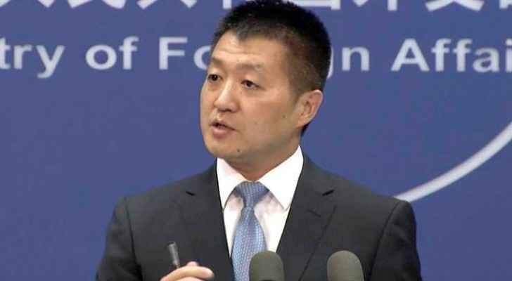 Lu Kang during the press conference from the Chinese Foreign Ministry. (Photo Courtesy: AP)