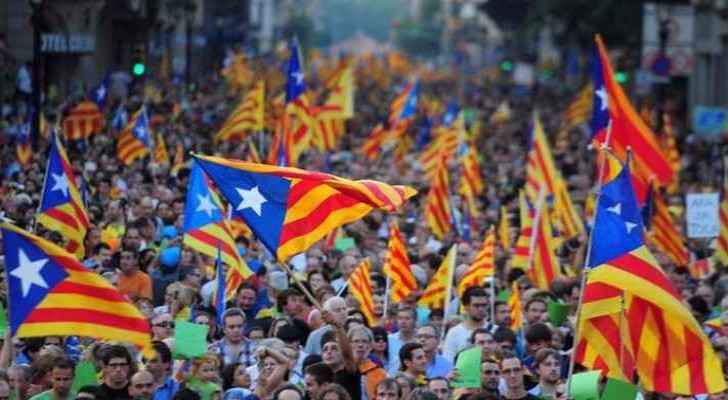 Catalan protests backing independence referendum.