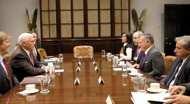 The Jordanian King Abdullah II met Pence in Washington last Novemeber. (Roya Court)