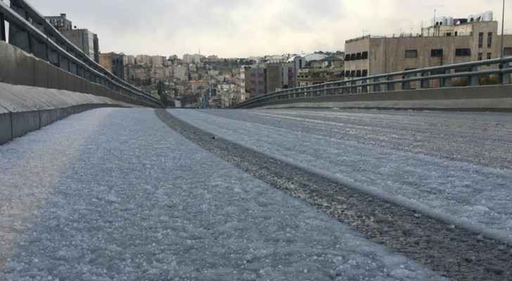 An image from last week's cold depression in which parts of Amman witnessed snowfall.