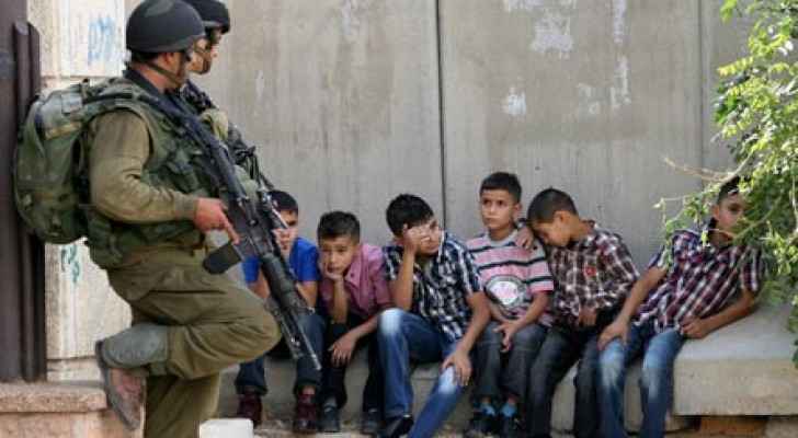 An image shows daily struggles faced by Palestinian children. (Addameer)