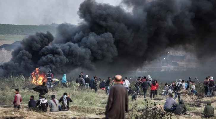 At least 10,000 tyres have been amassed near the Gaza border (Maan news agency)