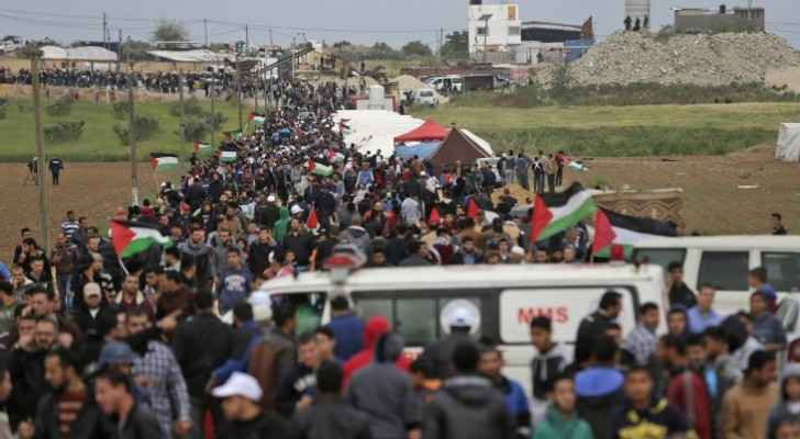 Photo of demonstrations near the Gaza border 