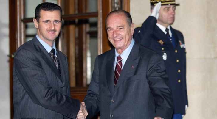 Bashar Al-Assad with the former French President Jacques Chirac. (MiddleEastEye)