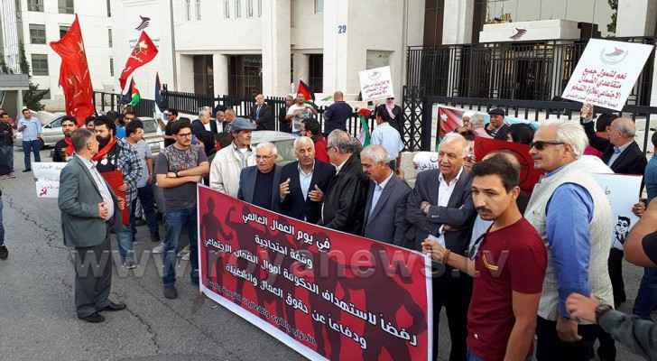 Leftist parties and Jordan Independent Trade Union Federation organized the protest on Labour Day.