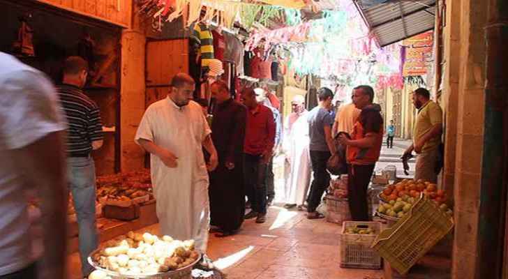 Jordanians shopping at a market in Salt city. (Roya)