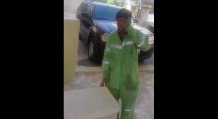 In the video, the house owner was heard forcing the binman to say his full name. (Facebook)