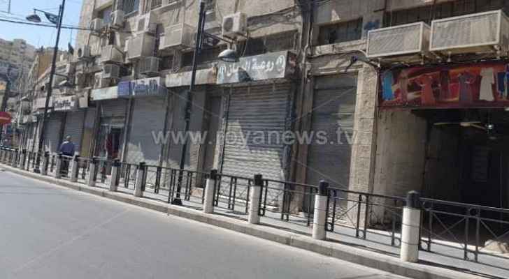 Shops in Downtown Amman are closed in protest.