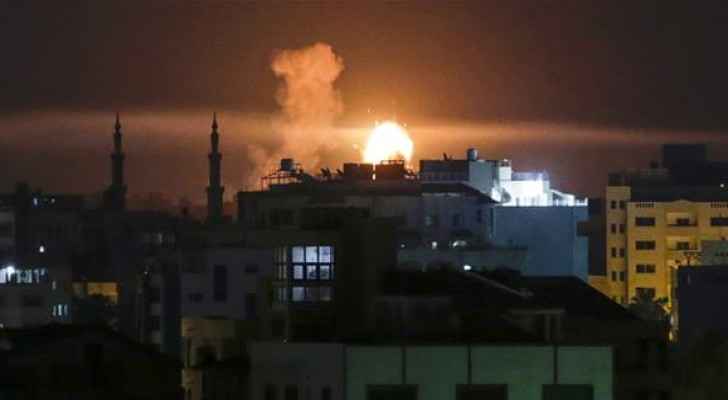 Gaza during the airstrikes last night