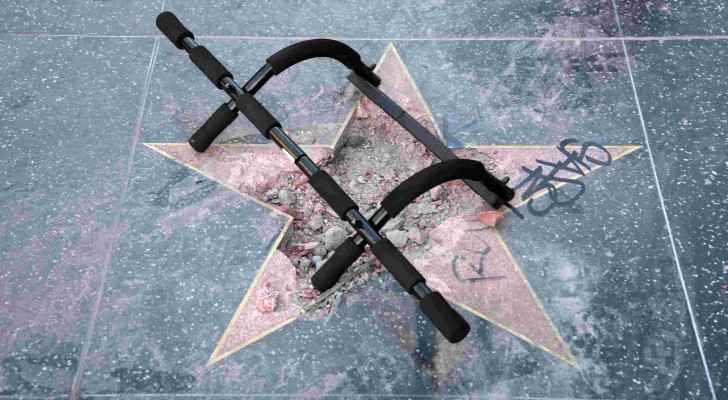 The aftermath of Trump's star being destructed. (USA Today)