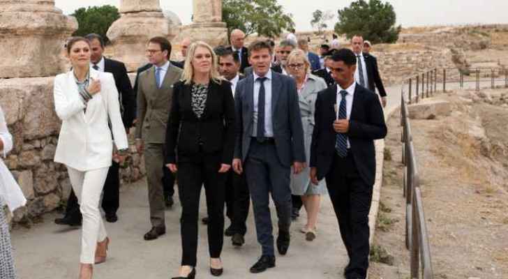 Princess Victoria and her delegation in a visit to Amman Citadel