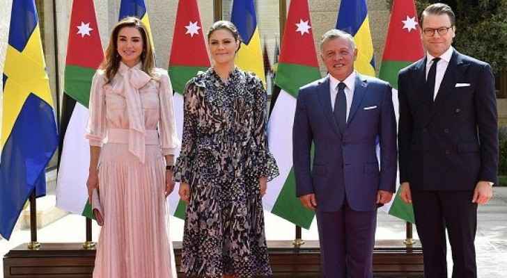 King and Queen of Jordan meet with Crown Princess and Prince of Sweden