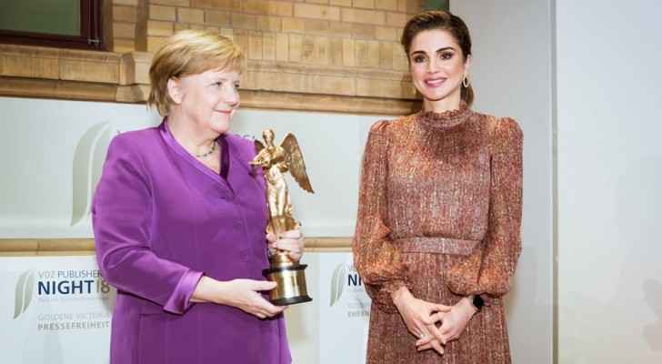 Queen Rania of Jordan and Chancellor Angela Merkel.