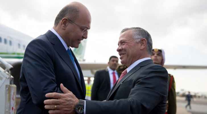 King Abdullah receives Iraqi President Barham Salih