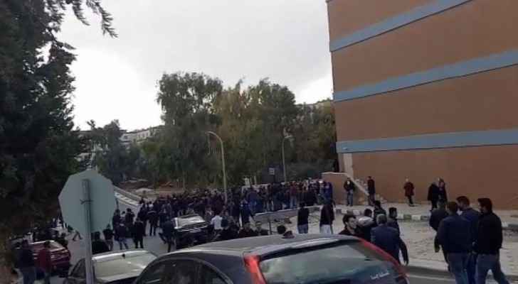 Students gathered as a huge row took place at the University of Petra. (Roya)