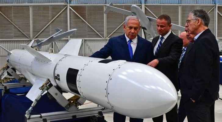Israeli Prime Minister Benjamin Netanyahu during a visit to Israel Aerospace Industries 