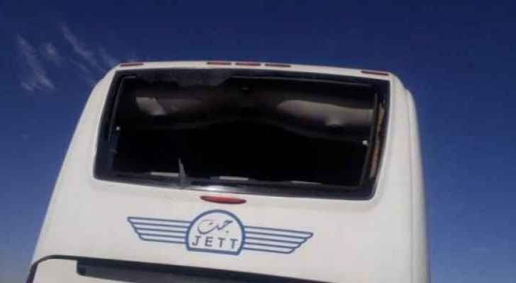 Attackers shatter JETT bus rear window