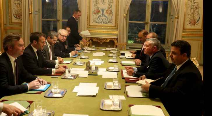 King, French president discuss Palestinian cause, Jerusalem