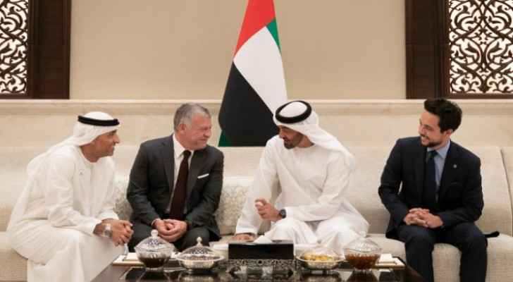 King, Abu Dhabi Crown Prince reaffirm strong Jordan-UAE ties