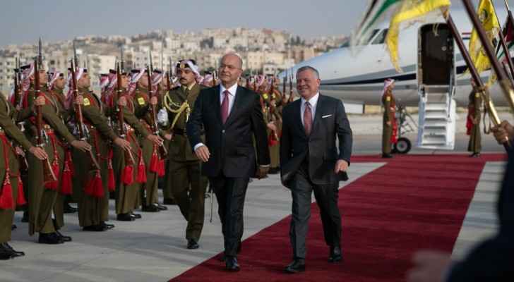 King receives Iraqi president at Marka Airport