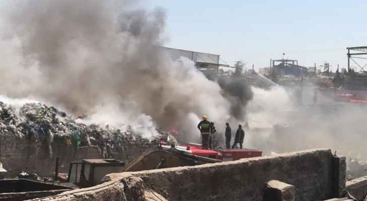 Major fire breaks out at factory yard on Zarqa highway