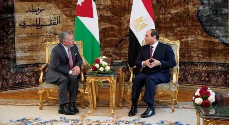 King, Egyptian president agree to bolster economic cooperation