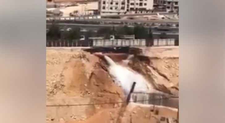 Video: Main water pipe breaks on Airport road