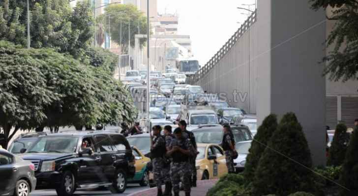 Photos, video: Road closures near 4th circle, heavy traffic jam in Amman streets