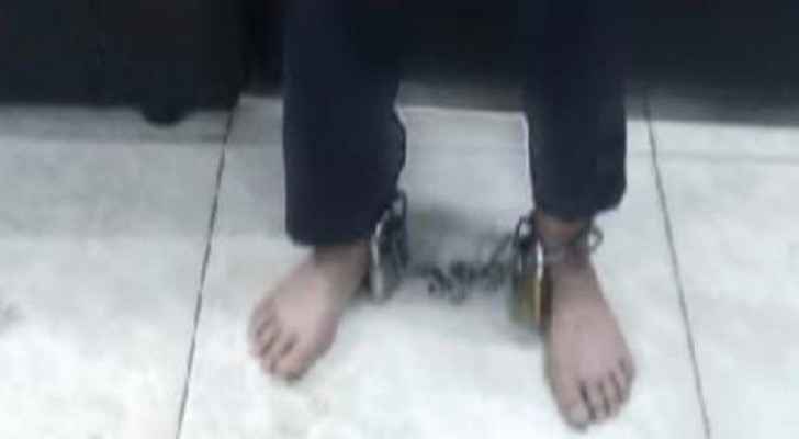 Man puts chains on son's legs in Zarqa