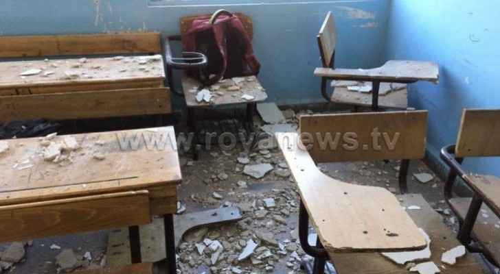 Student injured after parts of classroom roof collapsed in Irbid