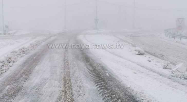 Snowfall in Al Rashadiyya area of Tafilah this morning