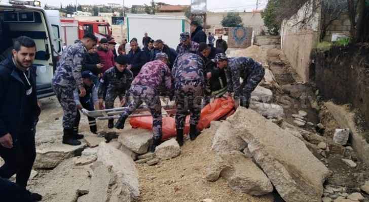 Collapsed school wall in Irbid crushes three workers to death, leaves one injured