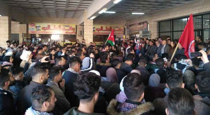 Students of Hashemite University protest against 'Deal of the Century'
