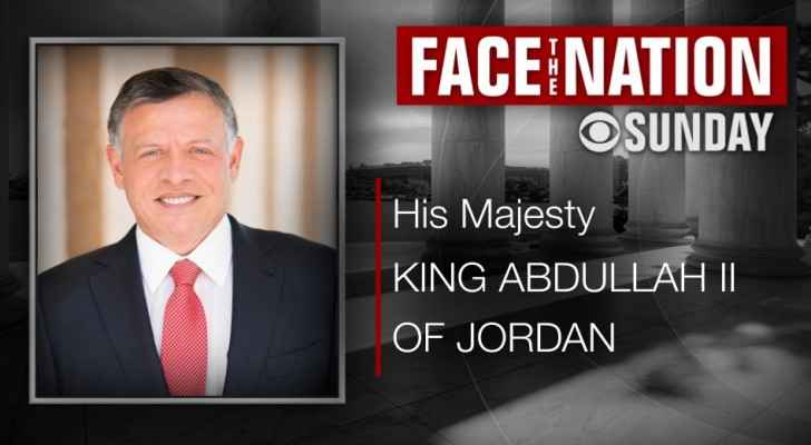 King speaking to CBS on Jordan's efforts in stopping coronavirus in Middle East tomorrow