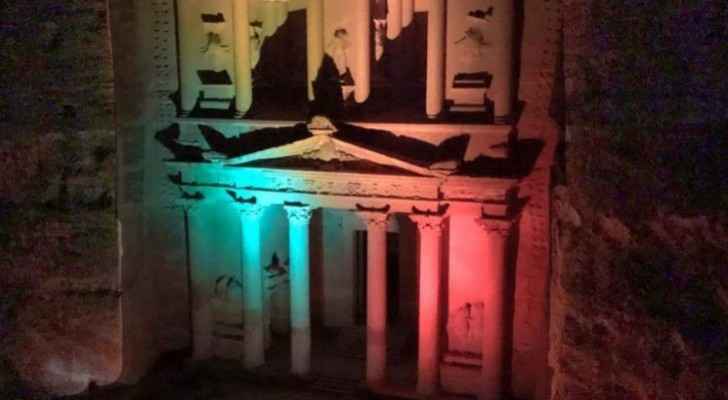 Petra lit up by candles to mark World Heritage Day